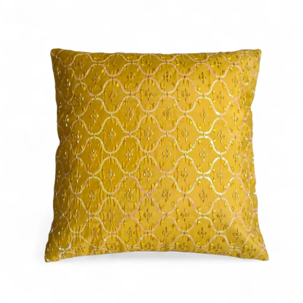 Pops Cushion Cover Mustard 1