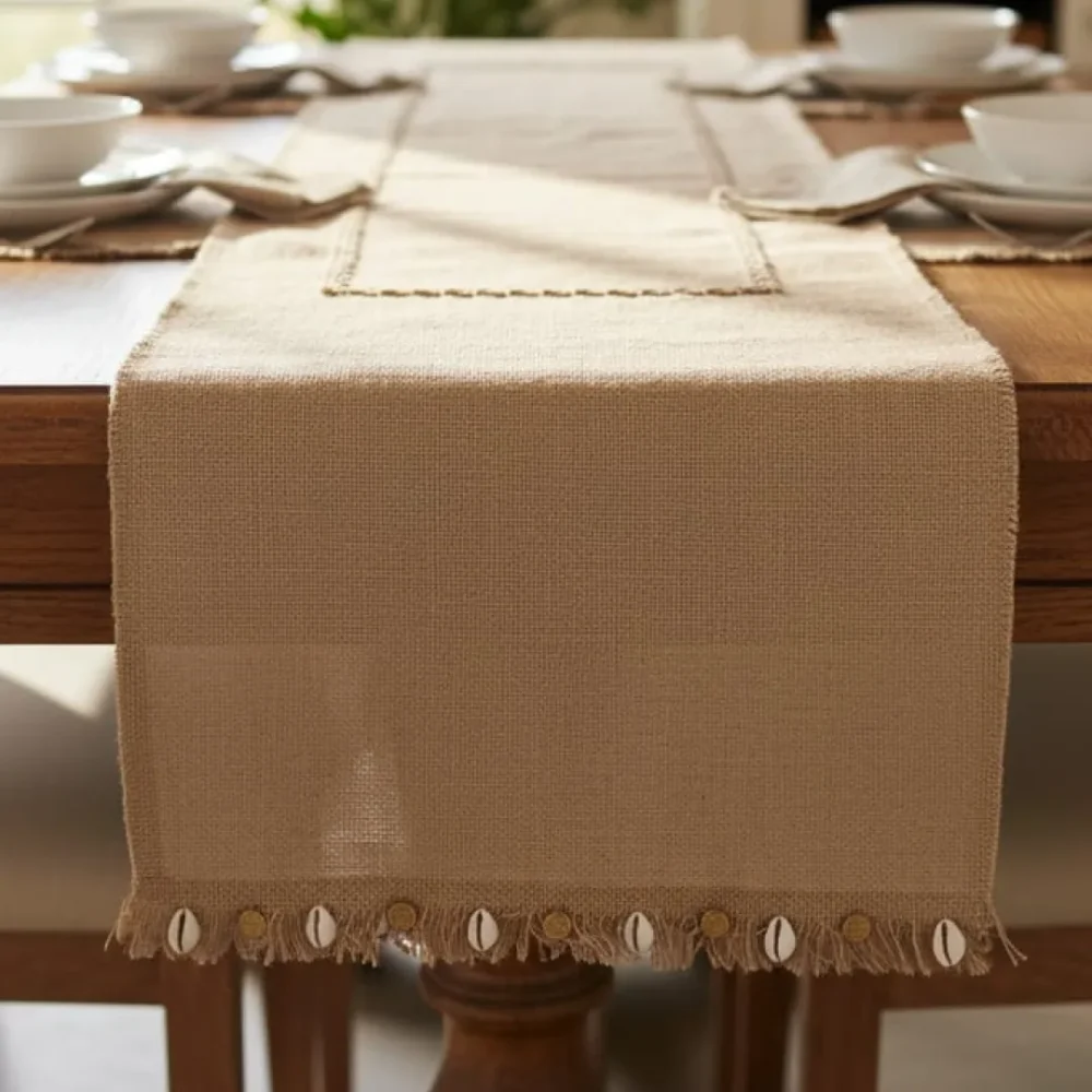 Shell-Embellished Table Runner by dimora bella