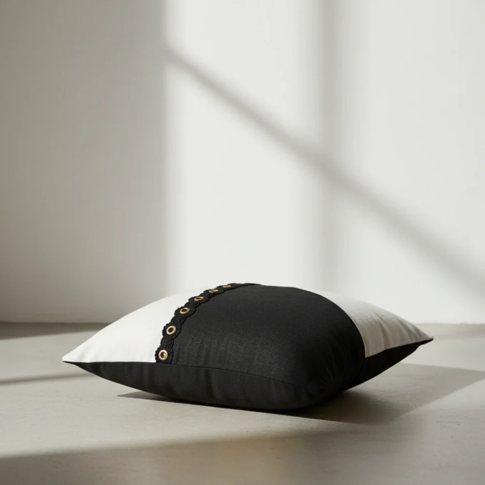 The Noir Black & White Cushion Cover - Image 2
