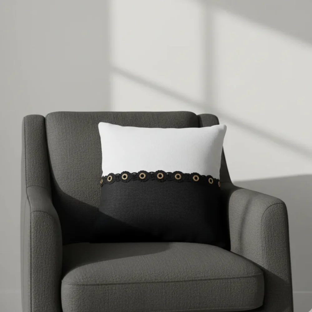 The Noir Black & White Cushion Cover - Image 3