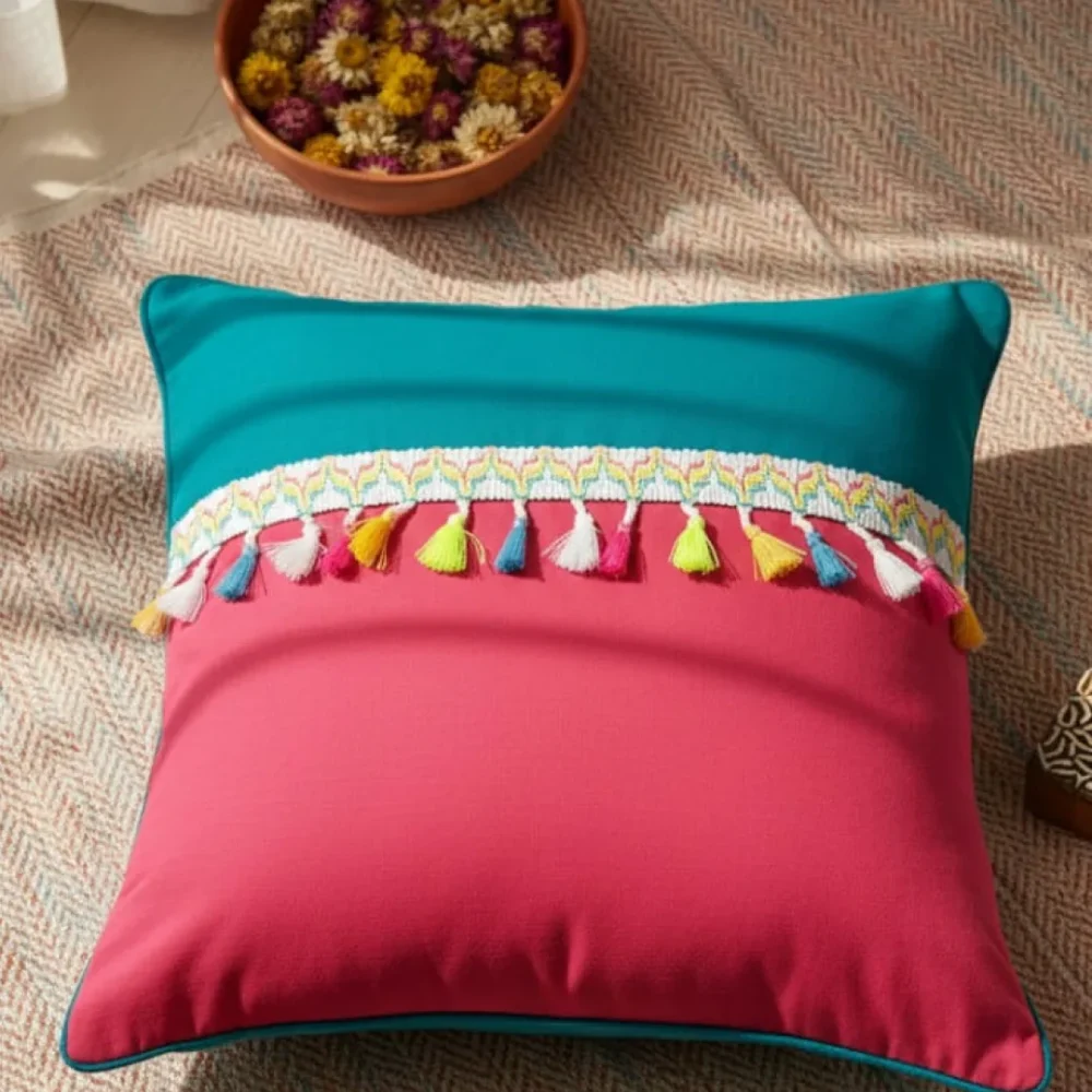Vibrant Dual-Tone Cushion Cover - Image 3