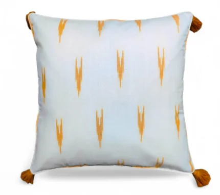 The Ikat Muse Mustard Yellow Cushion Cover by dimora bella home decor