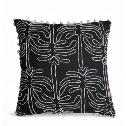 The Monstera Noir Cushion Cover