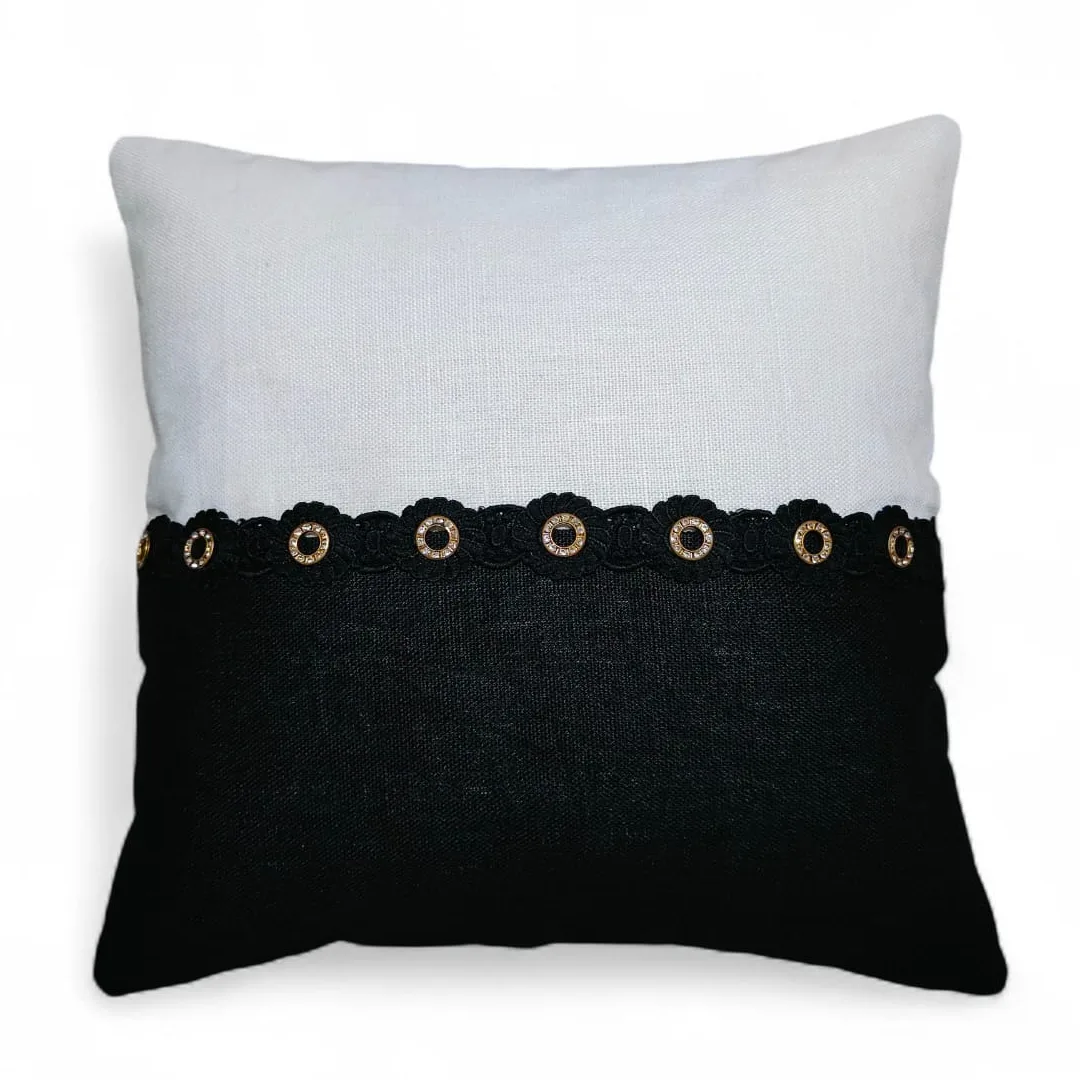 The Noir Black & White Cushion Cover 1 The Noir Black & White Cushion Cover