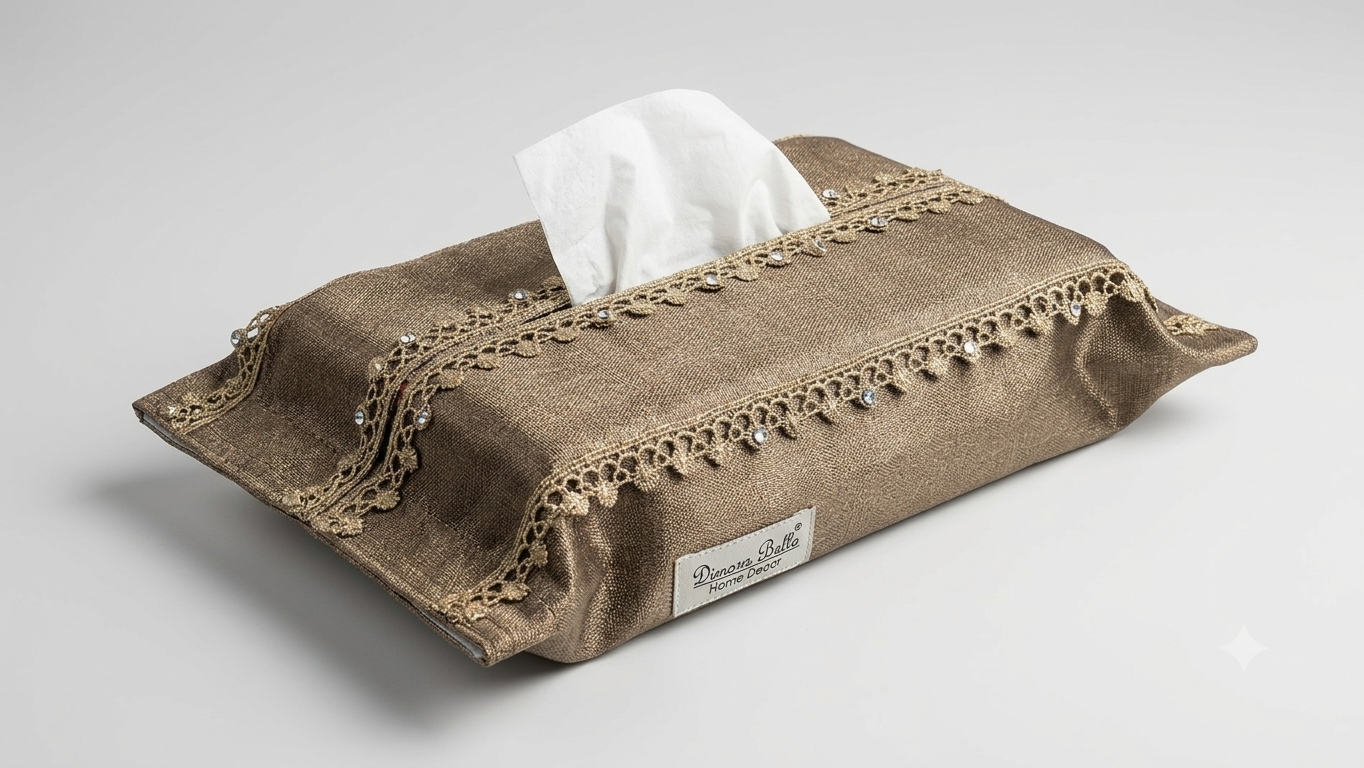 Dimora Bella – Champagne Pearl Tissue Box Holder Dimora Bella – Champagne Pearl Tissue Box Holder