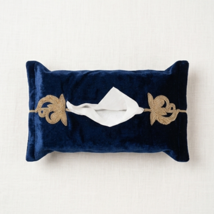 Dimora Bella – Royal Azure Velvet Tissue Box Holder